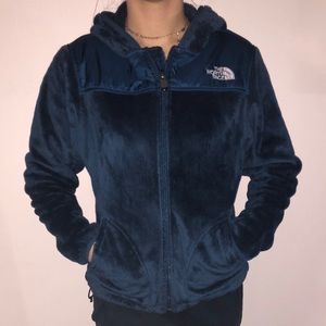The North Face Navy Hooded Fleece Jacket Size S
